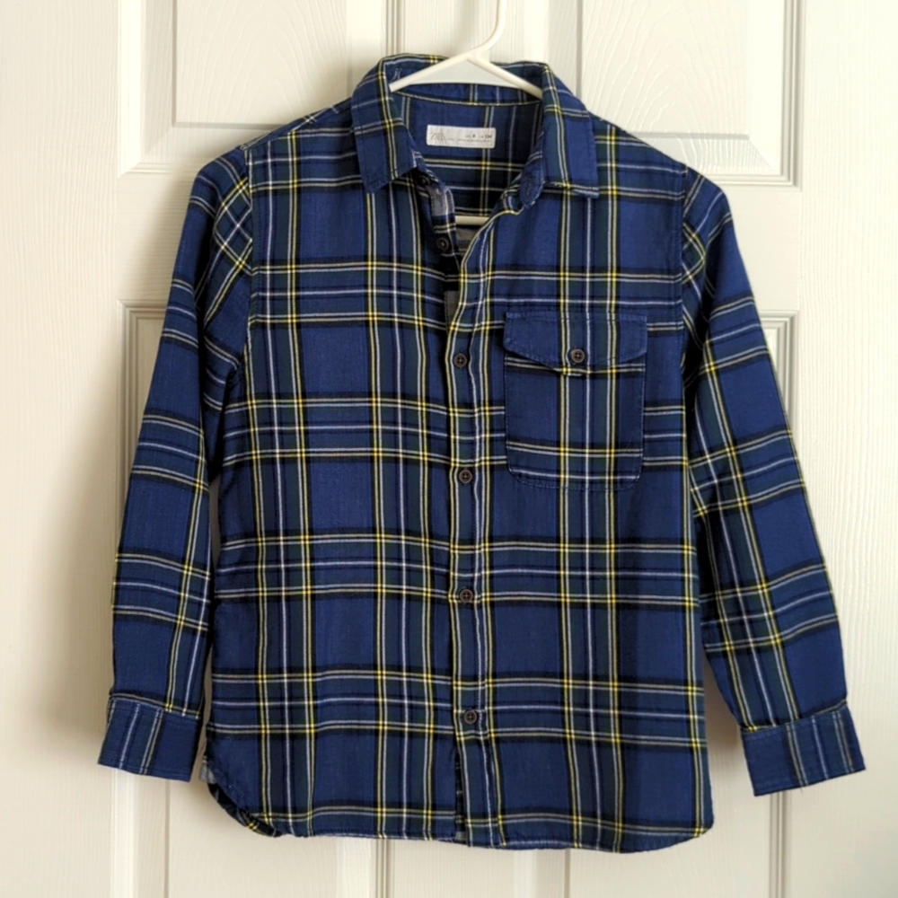 NWOT Boys Zara Button down flannel Sz 9